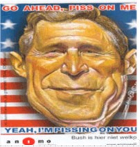 bush piss on sticker