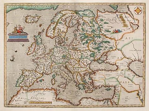 Mapa de Europa de Ortelius mapa de europa. Mapa de Europa de Ortelius