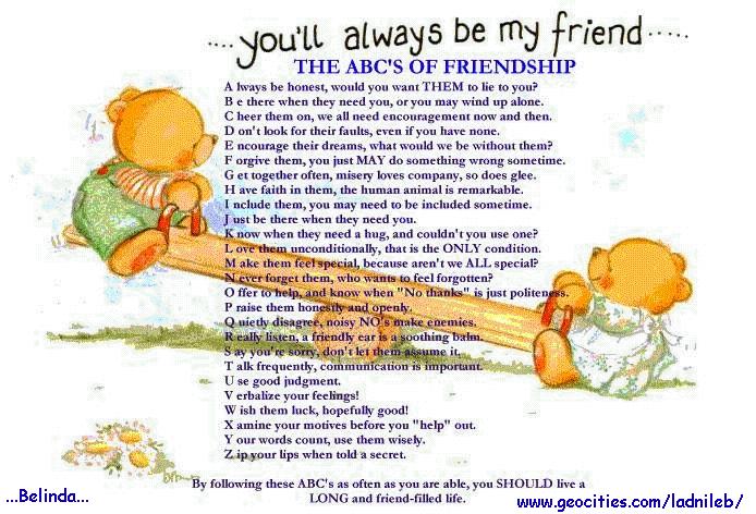 . . . you'll always be my friend . . .