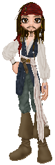 Captain Jack Sparrow, 

From 'Pirates of the Carribean'