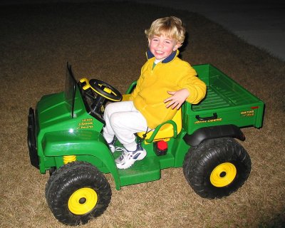 Quinlin on his new truck!