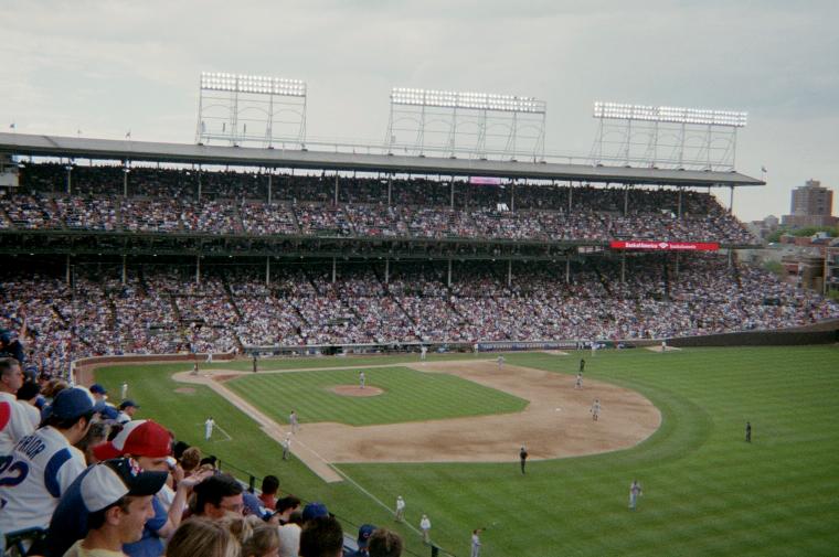 WRIGLEY FIELD FROM UPPER DECK VISITOR SIDE