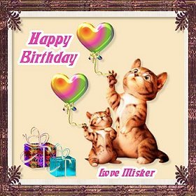 kitties with balloons