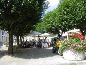 outdoor eating in one of the many restaurants