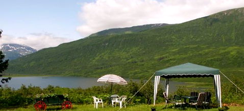 Summertine view from Lake House