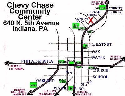 map of Indiana, PA