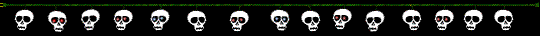 string of blinking skull lights