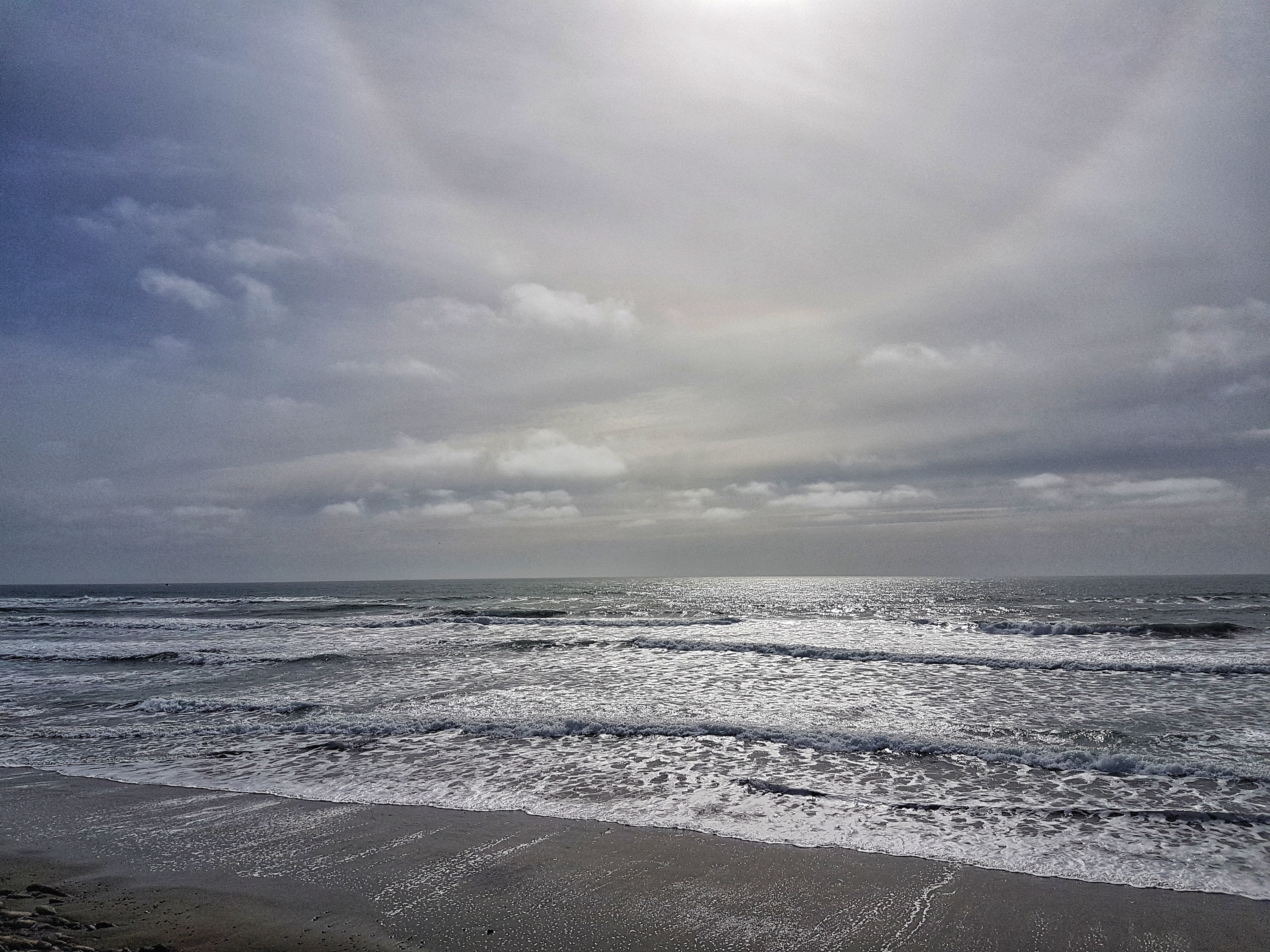 Sun halo on the beach