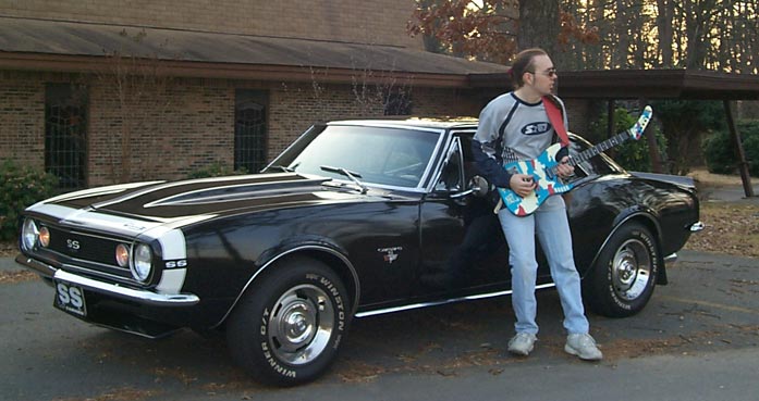 Lance and his 67 SS Camaro with ESP Lynch Kamikaze Guitar