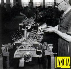 Assembly of the liners and pistons into the alloy engine block.