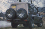Twin sparewheels on Kaymarbumper