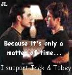 Jack and Tobey, sittin in a tree; K-I-S...
