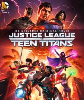 poster Liga de la Justicia Vs. los Jóvenes Titanes