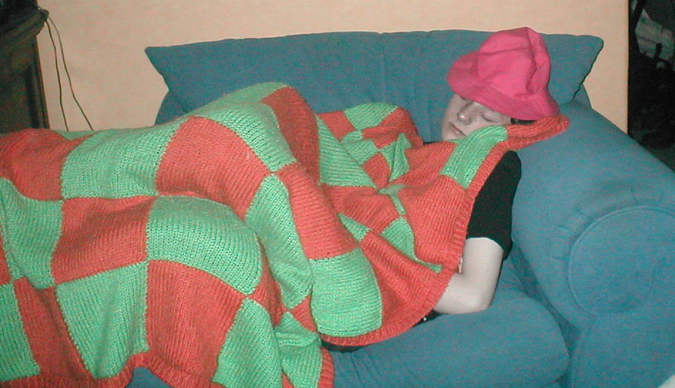 james snuggles up in my smelly old dog's blanket