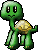 sneezing turtle, green & yellow