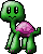 sneezing turtle, green & pink
