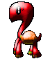 running turtle, red & orange