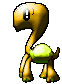 running turtle, gold & yellow