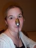 Sarah...with a spoon on her nose