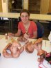 Kim...working on her foundations 2 metal pipe sculptures