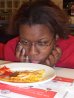 Amber...staring at her leftover fries