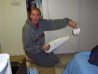 Becky...cleaning like the nut she is
