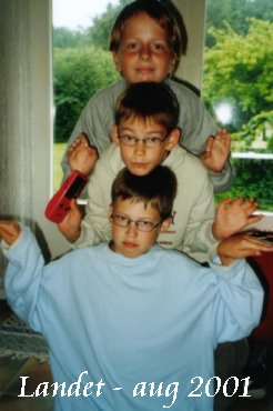 Erik, jag och Robin p� landet