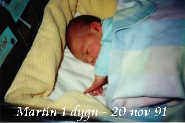 Den 19 nov 1991 f�ddes min lillebror Martin, och s�h�r s�g han ut n�r jag s�g honom f�r f�rsta g�ngen den 20 nov.