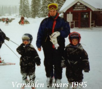 Jag, mamma och Martin i Vemdalen. Fredde hamnade bakom kameran