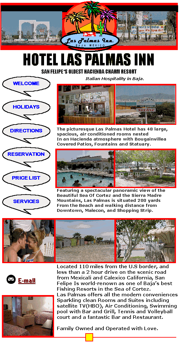  MAKE A RESERVATION  BEAUTIFUL ROOMS AND GREAT PRICES  WELCOME TO LAS PALMAS INN SAN FELIPE A PLACE FOR ROMANCE AND PEACE