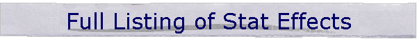 Full Listing of Stat Effects