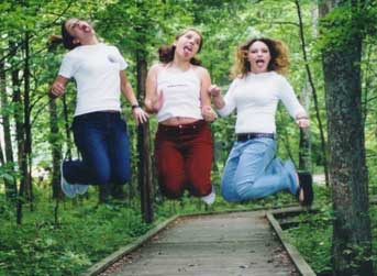 how cool is this picture?!?! chad timed it perfectly! (i'm on the left) sabine, you're the most awesome german i know -- i'm so glad i'm getting to know you better! and lisa, "we got history!"...and because of that, our friendship stands *through anything*. period. praying for you both, and love you both very much! :)