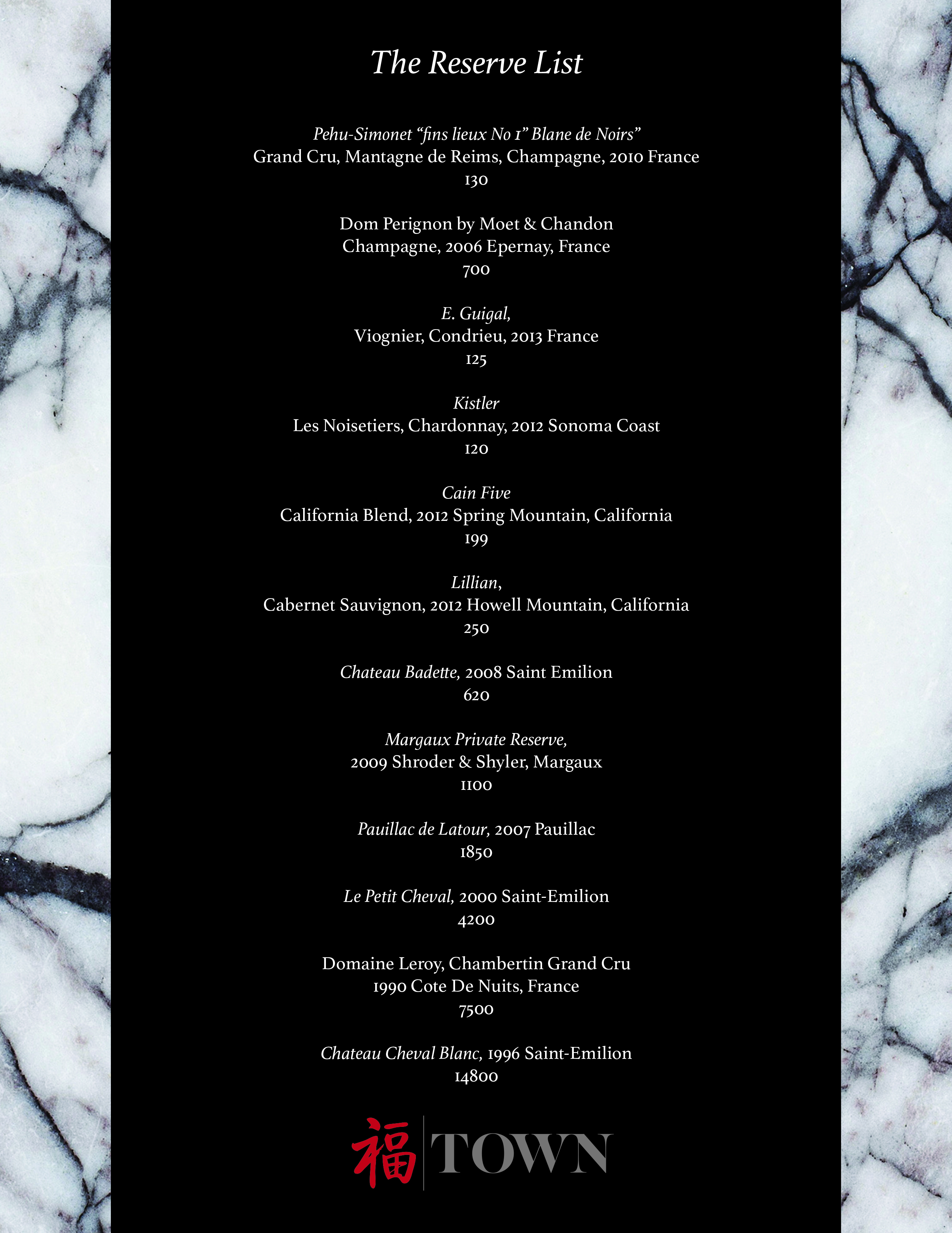 Special Drink Menu