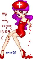  Un poco sangrienta me kedo la nena ^^ jeje el mensajito es un puntazo no? ^^ / he he, some bloody ^^ the message is a joke
