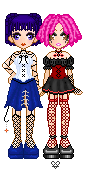 La de negro y el pelo rosa la hice yo, la otra es creacion de Utena / made between utena and I