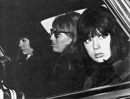 Maureen, Cynthia and Pattie disguised with a black wig.
