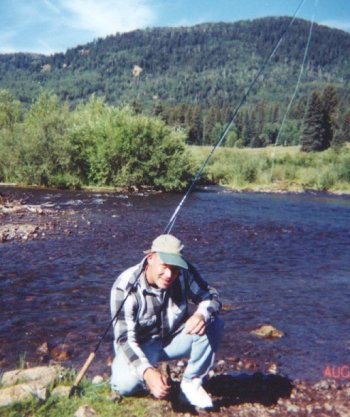 Mike Fly Fishing in Chama River, New Mexico 2004
