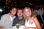 Grant, Milton, and Lauren eatting out on the first night