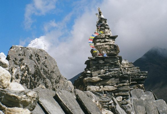 Chortens on the trail
