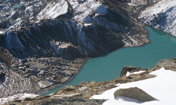 Looking down on Gokyo Village