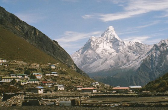 Ama Dablam looms over Khumjung