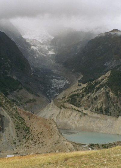 View of Manang lake and Gangapurna glacier