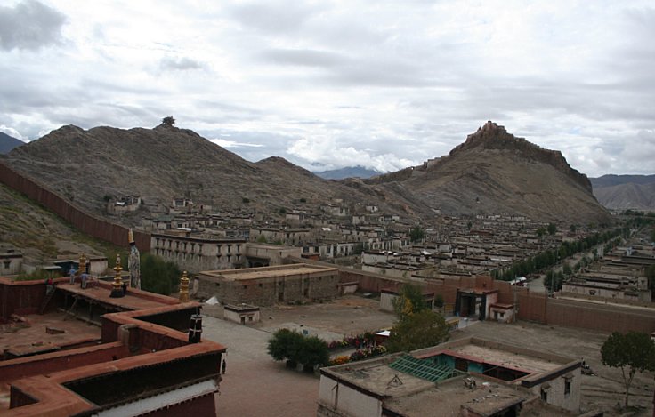 View of Gyantse from top of Kumbum