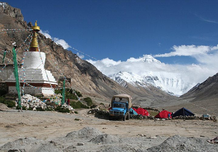 Mt Everest from Rongbuk Monastery