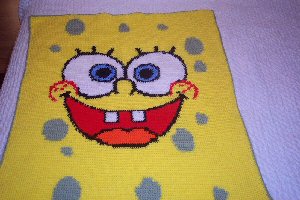 Joyce's Sponge Bob afghan view 1