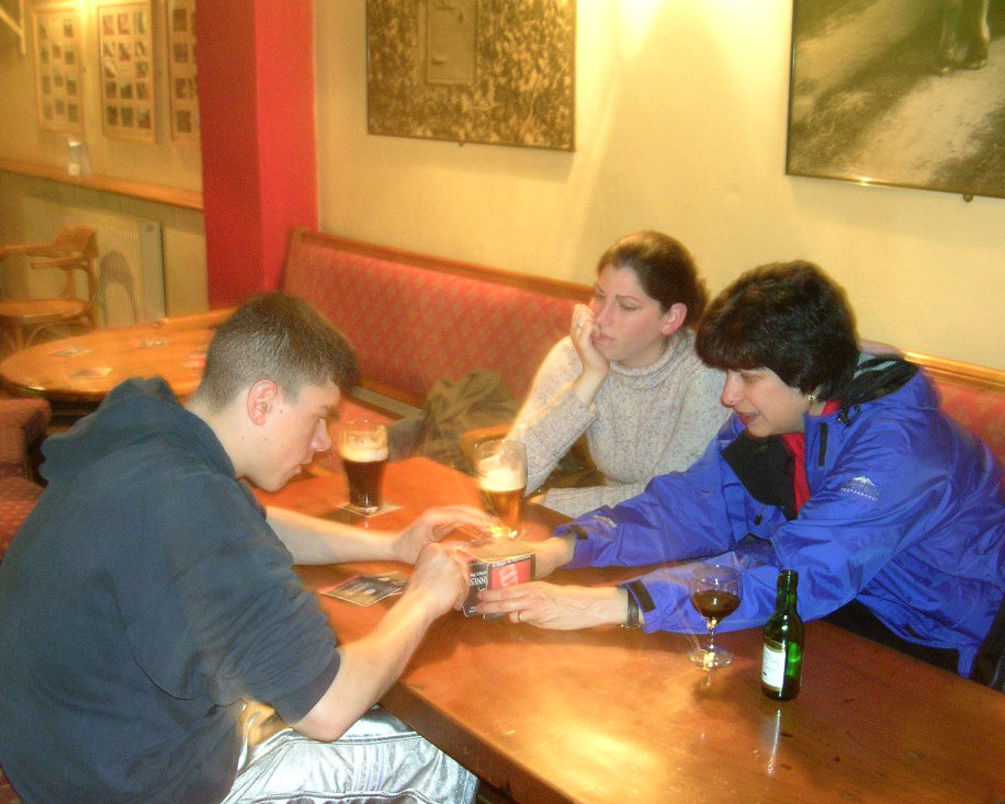 Deb, Jul and Kev in Collins Pub 