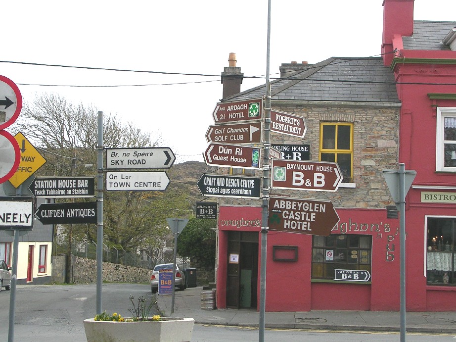 road signs in Clifden