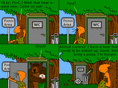 The bear's a little better than the Tuesday strip, but nothing beats the one from Monday.