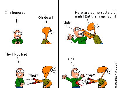 This was so much funnier and looked much cooler on paper. I love the general idea, though.