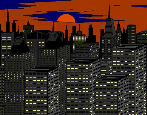 A city landscape.